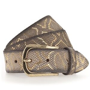 B. BELT HANDCRAFTED LEATHER SABIA BELT TAUPE / GOLD